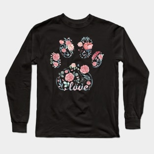 T Shirt dog paw ladies heart Long Sleeve T-Shirt